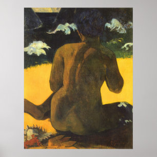 Poster Mulher pelo mar por Paul Gauguin, belas artes do