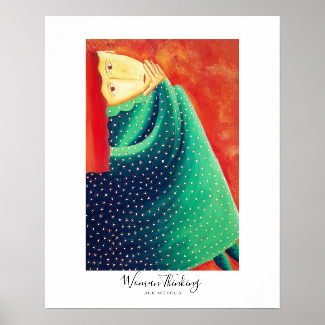 Poster Mulher Pensando Pintura (Frente)