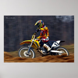 Póster Mulher Piloto de Motocross