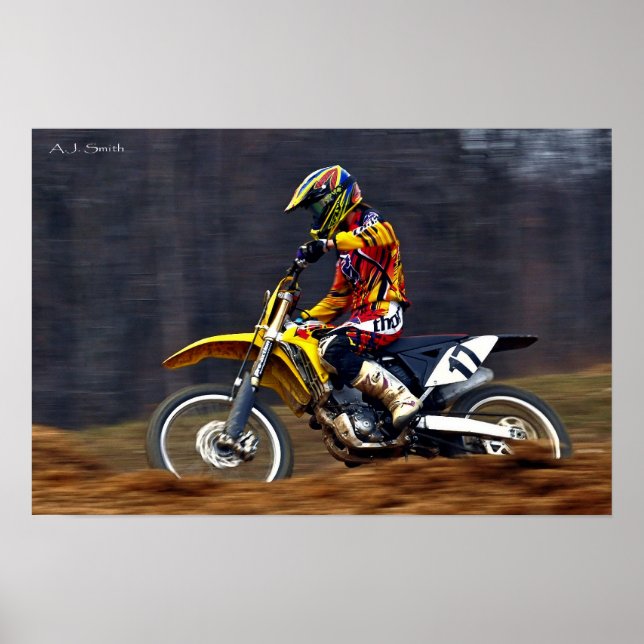Póster Mulher Piloto de Motocross (Frente)