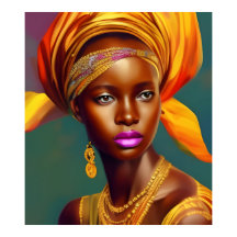 Mulher princesa africana 5 jóias de ouro