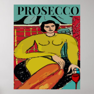 Poster Mulher Prosecco, Vinho