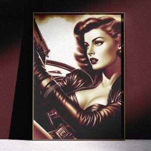 Póster Mulher Pulp Retro
