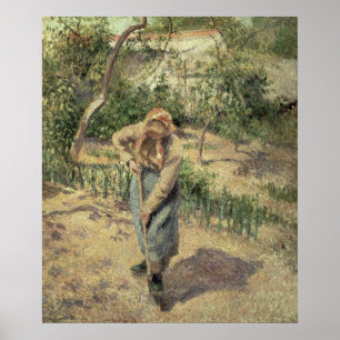 Poster Mulher que escava em um pomar, 1882