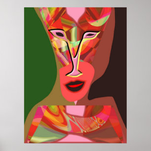 Póster Mulher que escuta a música quente