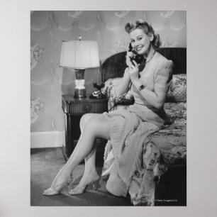 Póster Mulher que fala no telefone