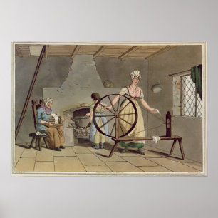 Póster Mulher que gira, 'do traje de Yorkshire
