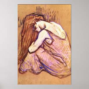 Poster Mulher que penteia o cabelo por Toulouse-Lautrec
