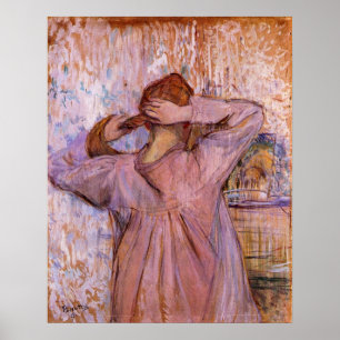 Póster Mulher que penteia seu cabelo por Toulouse-Lautrec