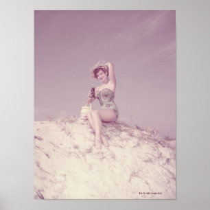 Poster Mulher que relaxa na praia