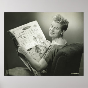 Póster Mulher que senta-se na cadeira