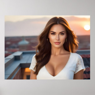 Poster Mulher quente no telhado