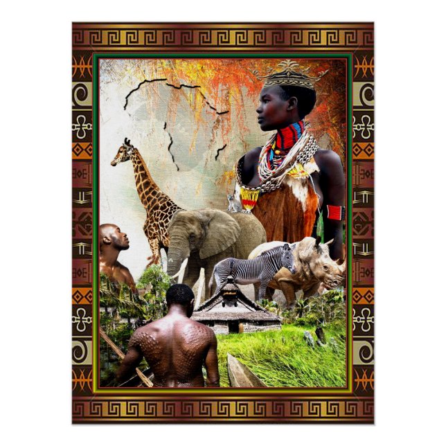 Póster Mulher Rei • Poster Afrocentrado (Frente)