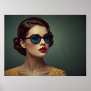 Poster Mulher retrô vintage