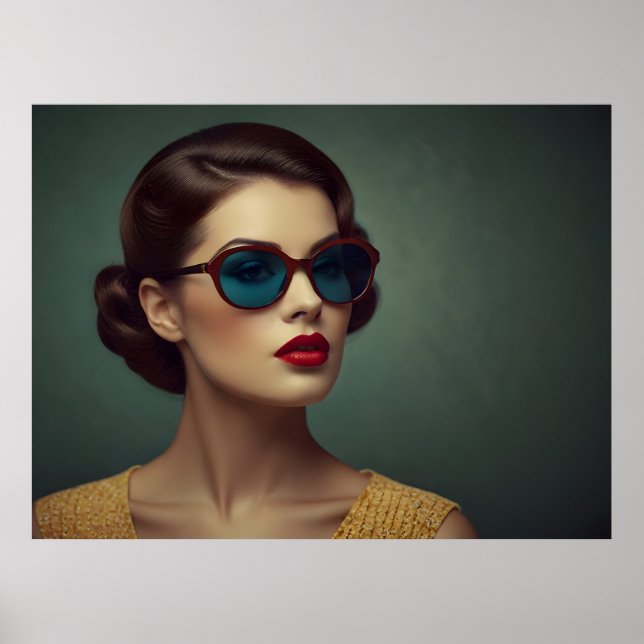 Poster Mulher retrô vintage (Frente)
