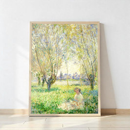 Poster Mulher sentada sob os Willows por Claude Monet
