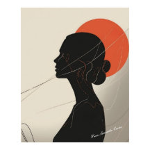 Mulher Silhueta Boho Inclusiva com Círculo de Pôr 