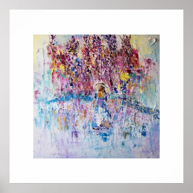 Poster Mulher sob a Wisteria (Frente)