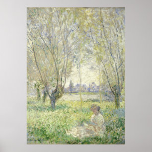 Poster Mulher sob Salgueiros, Monet 1880