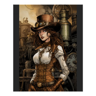 Póster Mulher Steampunk