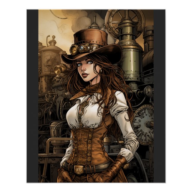 Póster Mulher Steampunk (Frente)