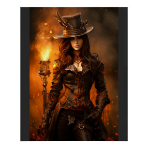 Póster Mulher Steampunk