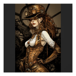 Póster Mulher Steampunk