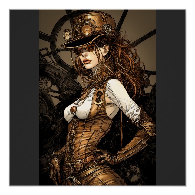 Póster Mulher Steampunk (Frente)