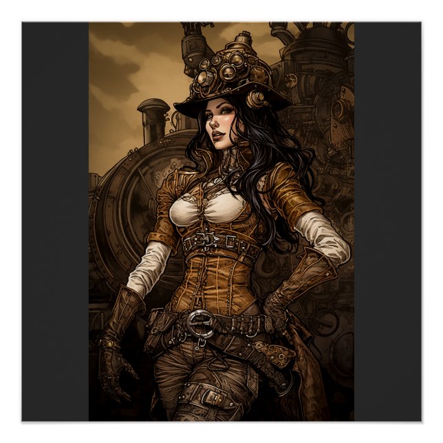 Póster Mulher Steampunk (Frente)