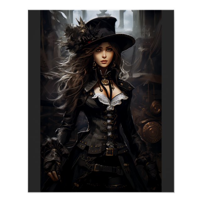 Póster Mulher Steampunk (Frente)