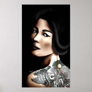 Poster Mulher tatuada japonesa