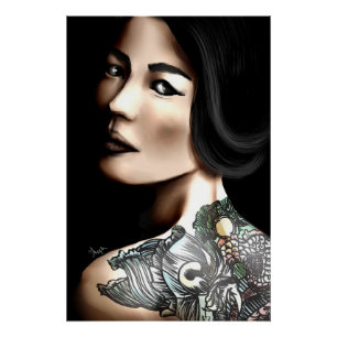 Póster Mulher tatuada japonesa