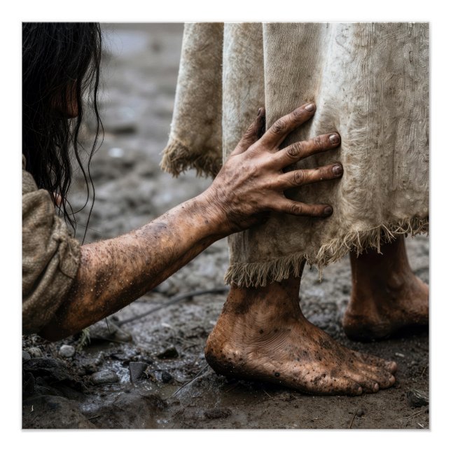 Póster Mulher Tocando a Roupa de Jesus (Frente)