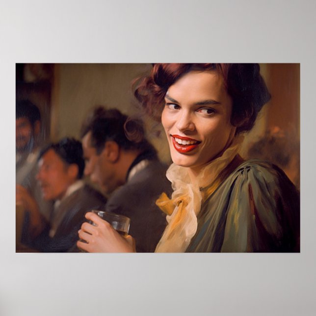 Poster Mulher trans que gosta de beber com amigos (Frente)