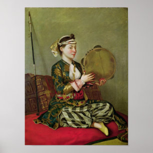 Poster Mulher turca com um pandeiro