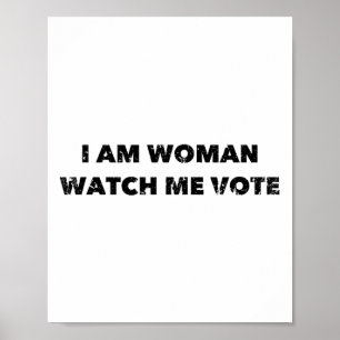 Poster Mulher: Vejam-Me Votar Vintage Afetado