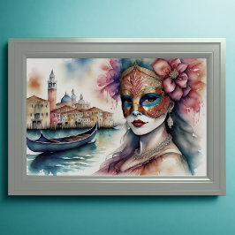 Poster Mulher veneziana veneziana Máscara II