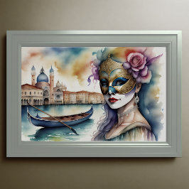 Poster Mulher veneziana veneziana Máscara IV