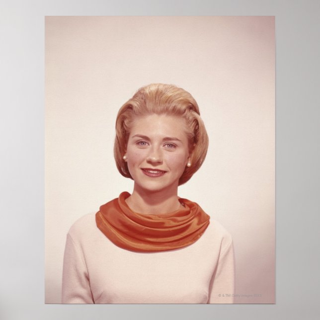 Poster Mulher Vestindo Scarf (Frente)