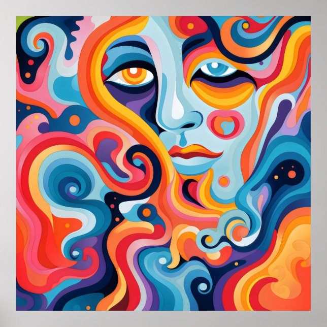 Poster Mulher Vibrante Grelha de Emoções (Frente)