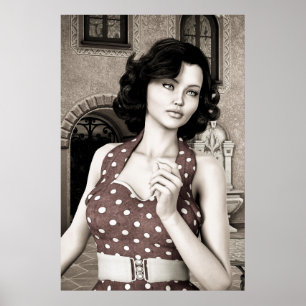 Póster Mulher Vintage
