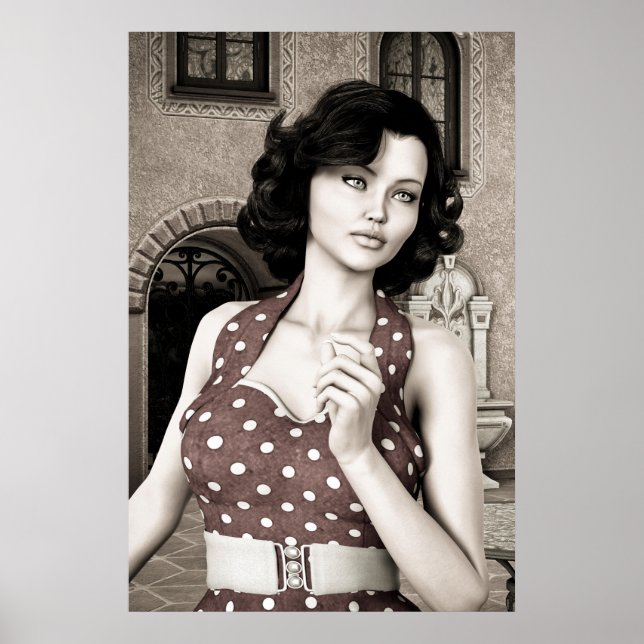 Póster Mulher Vintage (Frente)
