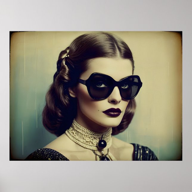 Poster Mulher vintage retrô (Frente)
