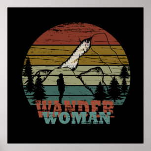Poster mulher vintage vagando por mulheres