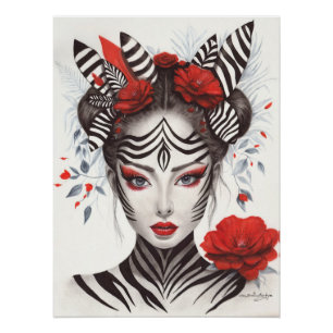 Póster Mulher Zebra - Arte Pop vencedora do Prêmio