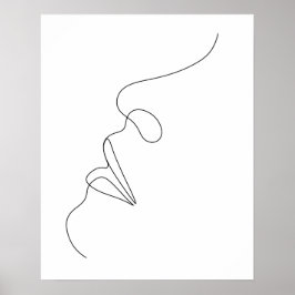 Poster Mulheres Abstrato minimalistas enfrentam arte