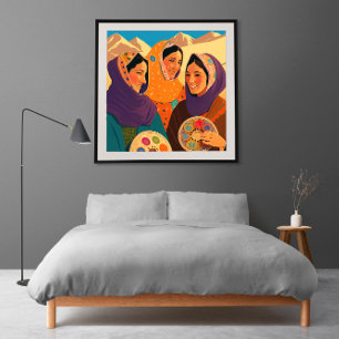 Poster Mulheres Afegãs Jogando Darya