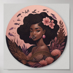 Poster Mulheres africanas fazem arte florida