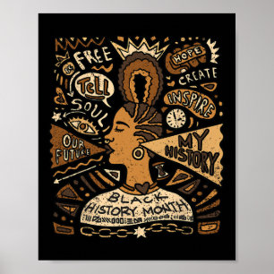 Poster Mulheres Afro História Negra Homens Mulheres Afric