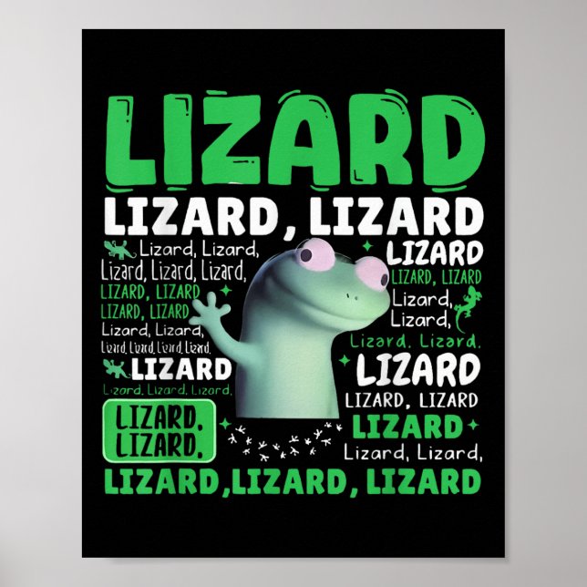 Poster Mulheres Animais Engraçadas Lizard Meme Homens _3 (Frente)